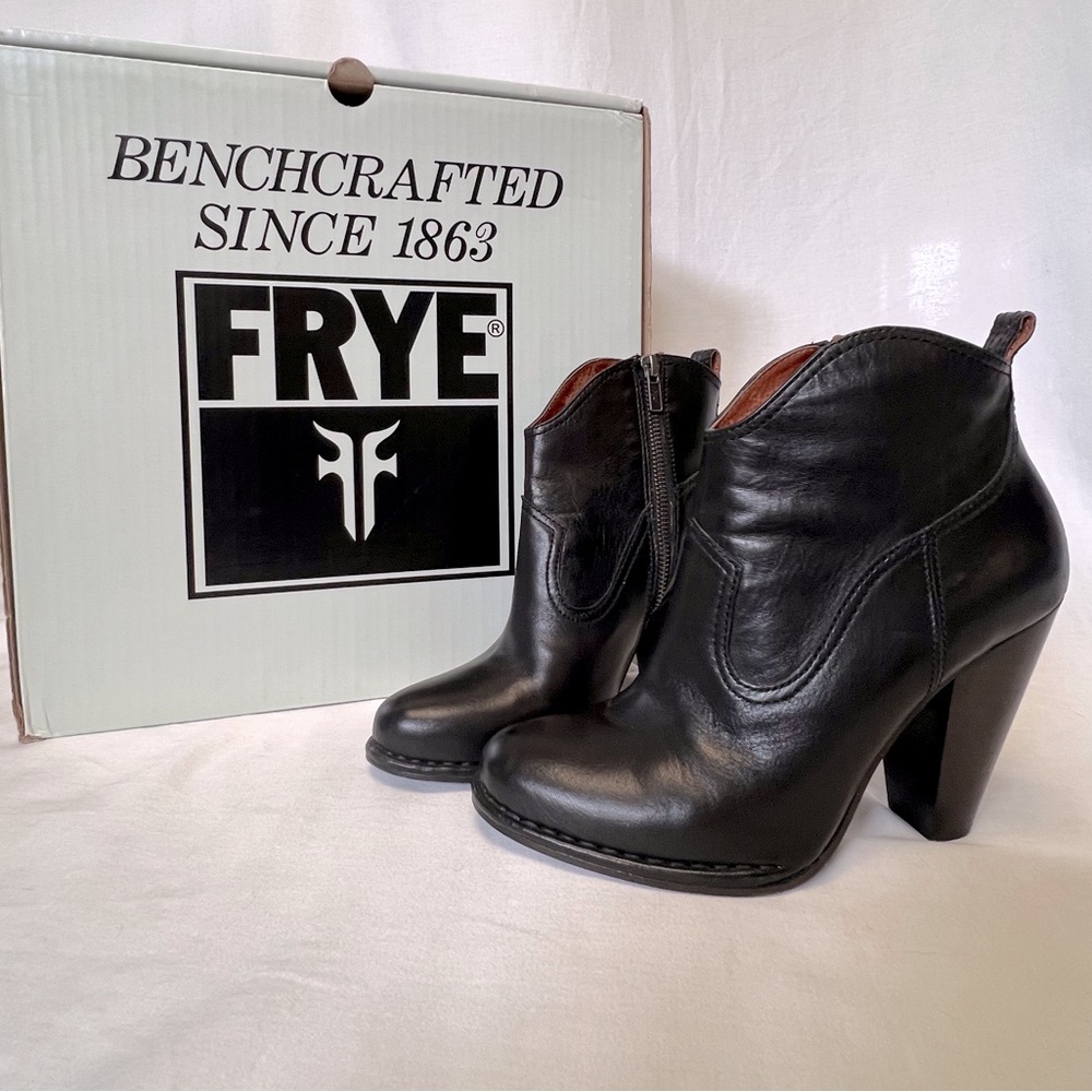 Frye Short Black Leather Booties - worn once!